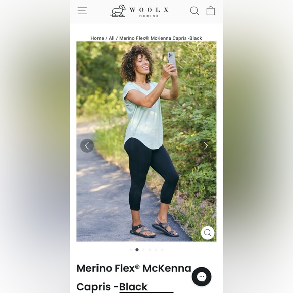Woolx Merino Flex® McKenna Capris - Black - Picture 1 of 6